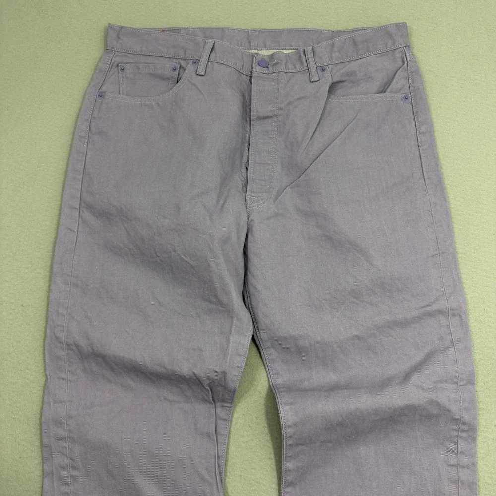 Levis 501xx Original Straight Fit Twill Jeans Mens 40x32 Purple Denim Button Fly